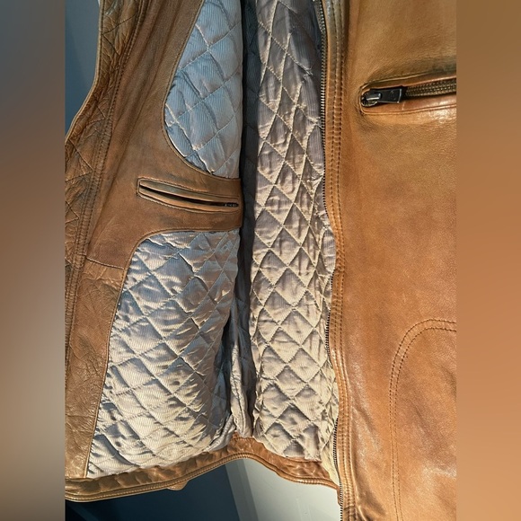 Brown DANIER Leather Men Size XL Jacket - Picture 10 of 16